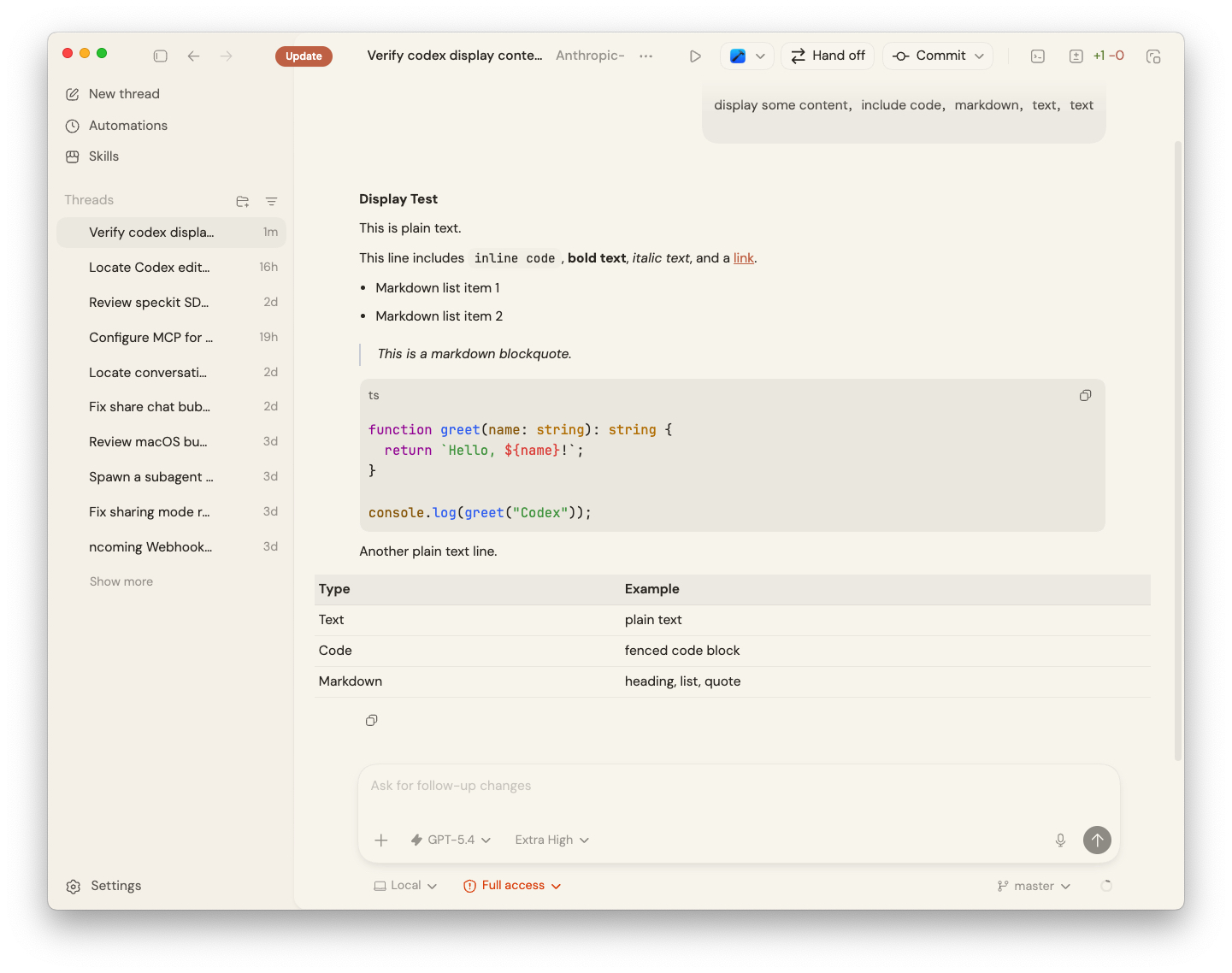 OpenAI Codex with the Anthropic theme